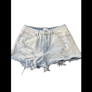 Forever 21 Light Blue Distressed Denim Shorts